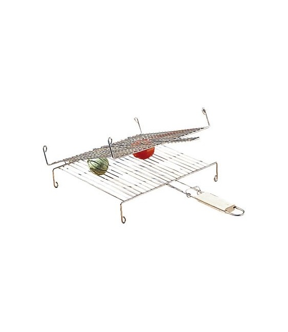 Grille barbecue double avec poignée - 35 cm