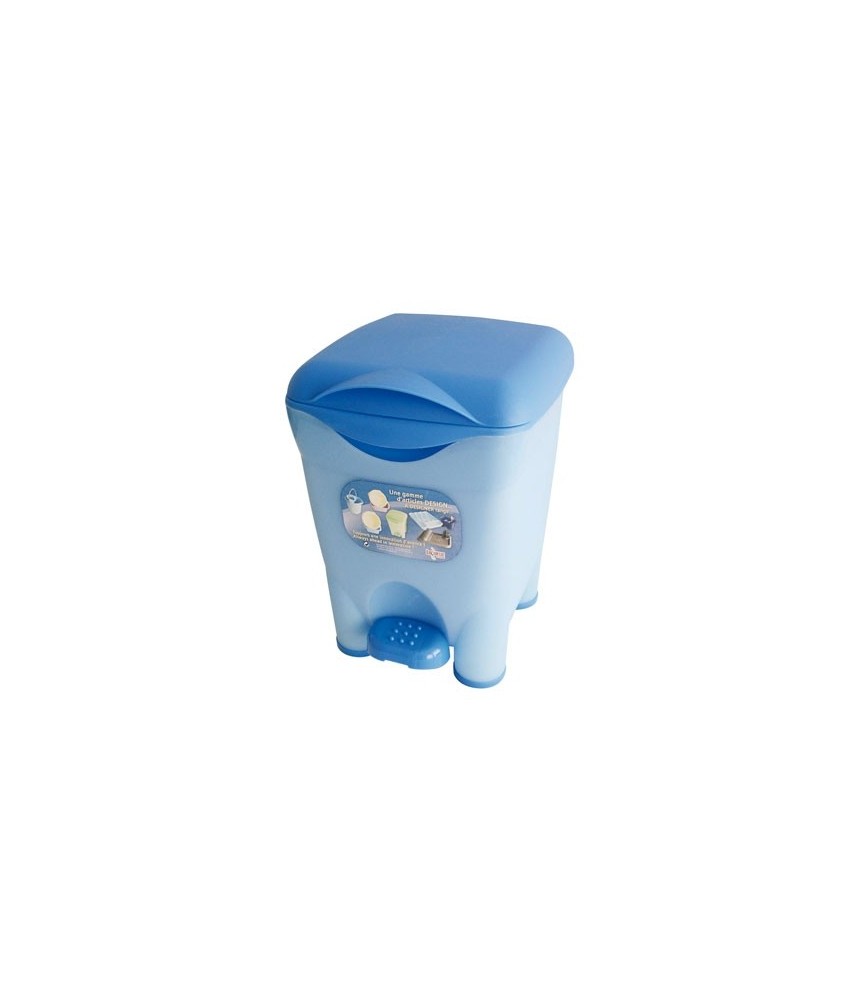 Poubelle 8 L à pédale + seau bleu - LAGUELLE Poubelle 8 L à pédale + seau bleu - LAGUELLE
