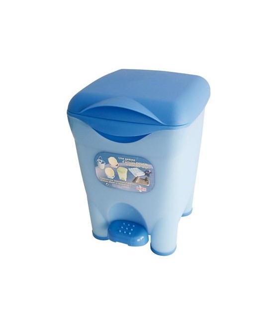 Poubelle 8 L à pédale + seau bleu - LAGUELLE