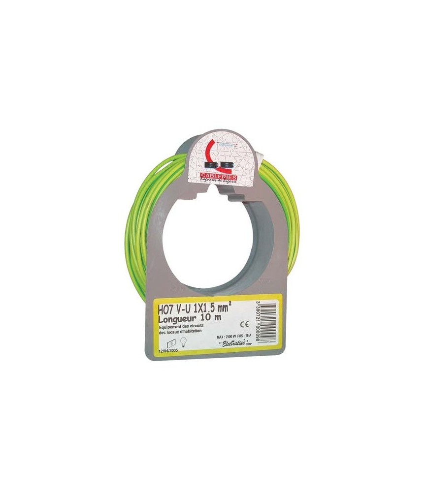 Couronne de 100 M - Vert / Jaune - H07 V-U 2,5 mm² - ELECTRALINE