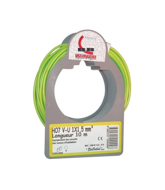 Couronne de 100 M - Vert / Jaune - H07 V-U 2,5 mm² - ELECTRALINE