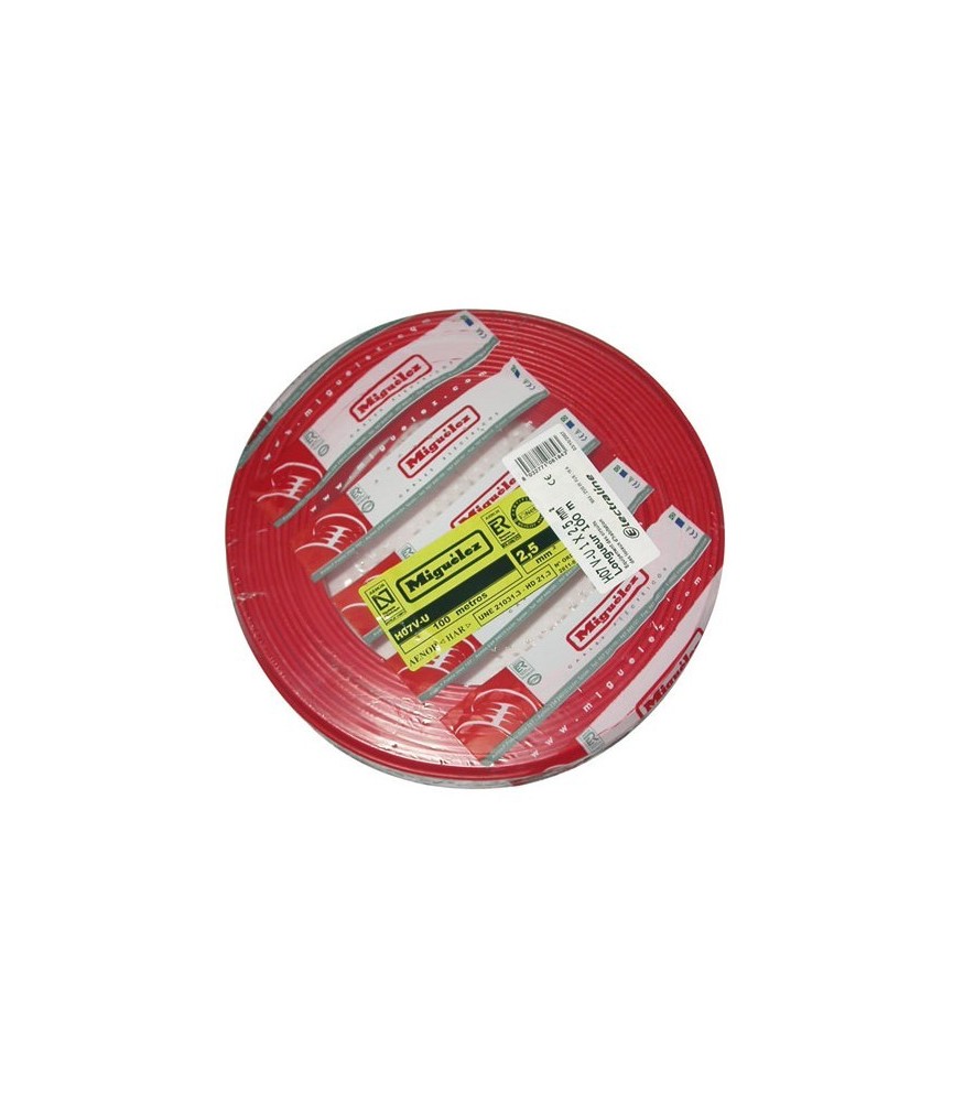 Couronne de 100 M - Rouge - H07 V-U 2,5 mm² - ELECTRALINE