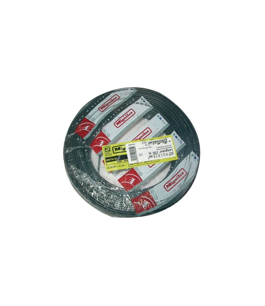 Couronne de 100 M - Noir - H07 V-U 2,5 mm² - ELECTRALINE