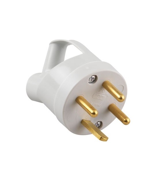 Fiche plastique mâle 3P+T 20 A - Sortie inclinée - LEGRAND