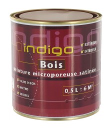 Peinture satinée microporeuse pour bois - Chataigne - 500 ml - INDIGO