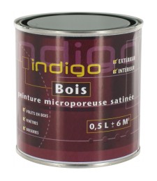 Peinture satinée microporeuse pour bois - Vert Marin - 500 ml - INDIGO