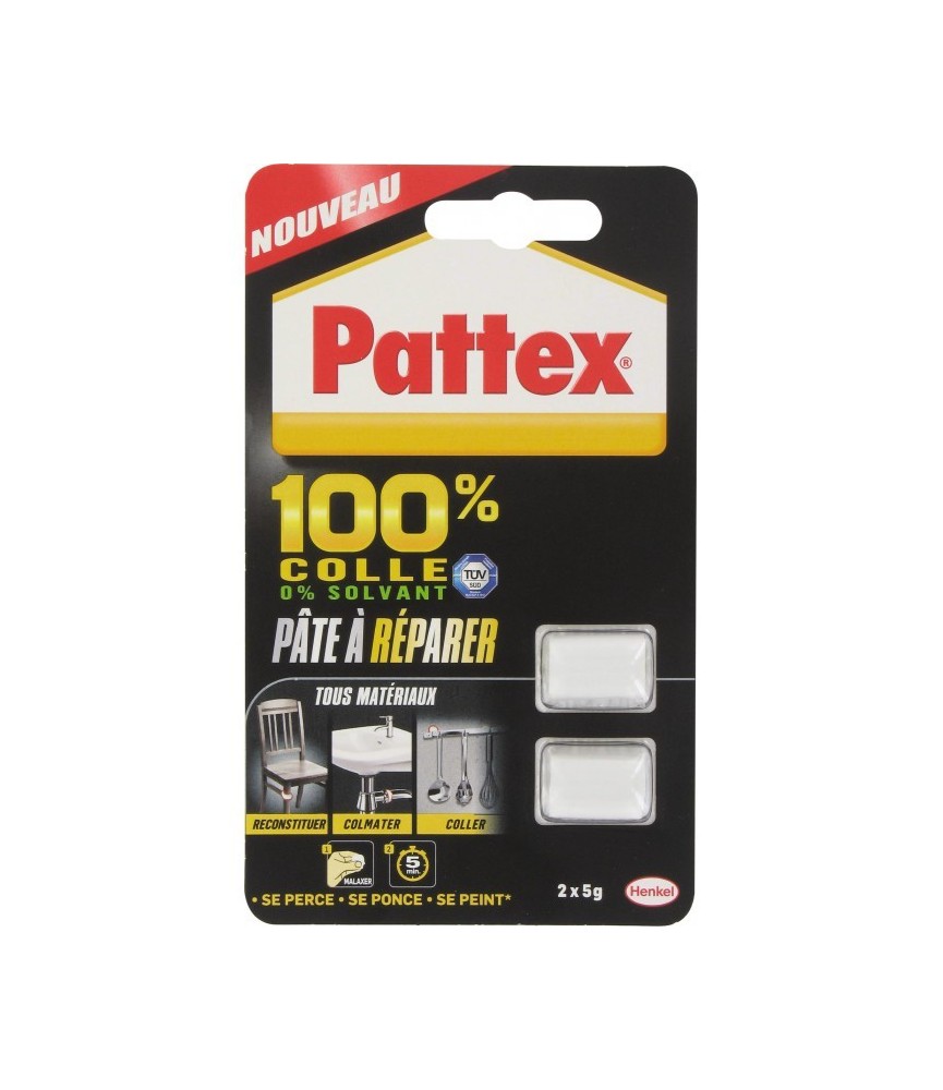 100 % Pâte à réparer - 2 doses de 5 Grs - PATTEX