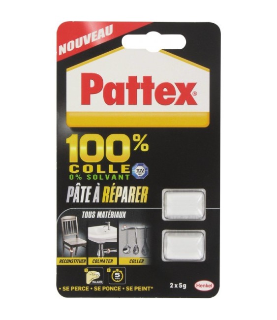 100 % Pâte à réparer - 2 doses de 5 Grs - PATTEX