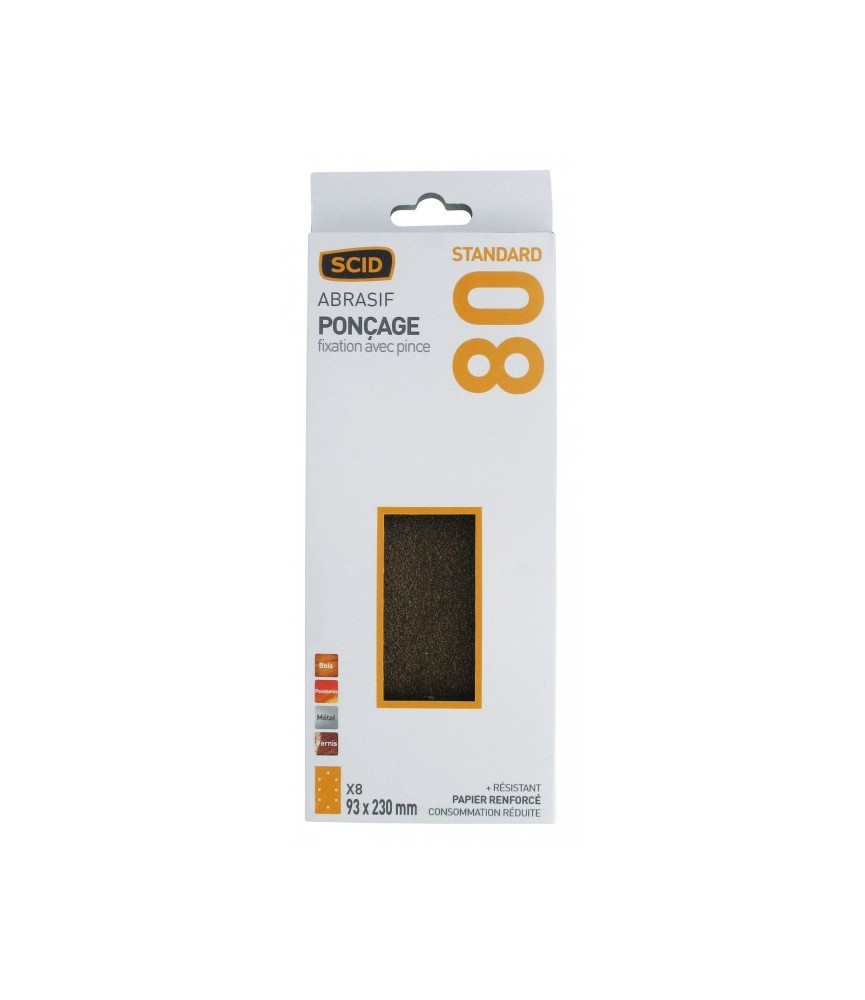 Patin corindon CC 93 perforé B 8T US - Grain 80 - SCID Patin corindon CC 93 perforé B 8T US - Grain 80 - SCID