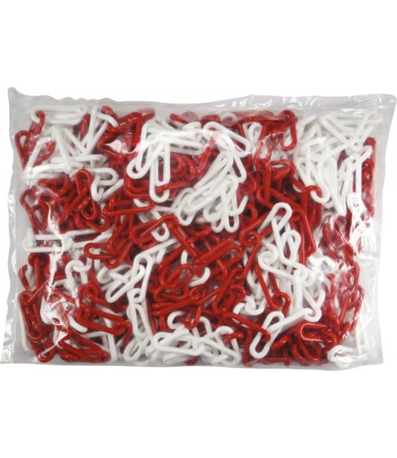 Chaîne de signalisation en plastique - Rouge / Blanc - 25 M - OUTIBAT