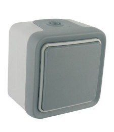 Interrupteur étanche Gris saillie simple Plexo - LEGRAND
