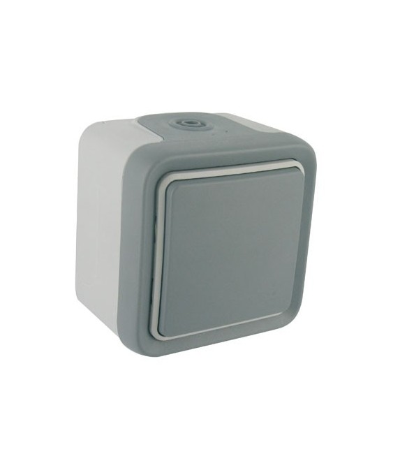 Interrupteur étanche Gris saillie simple Plexo - LEGRAND