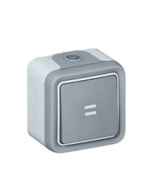 Poussoir No lumineux Plexo saillie 10 A - Gris - LEGRAND