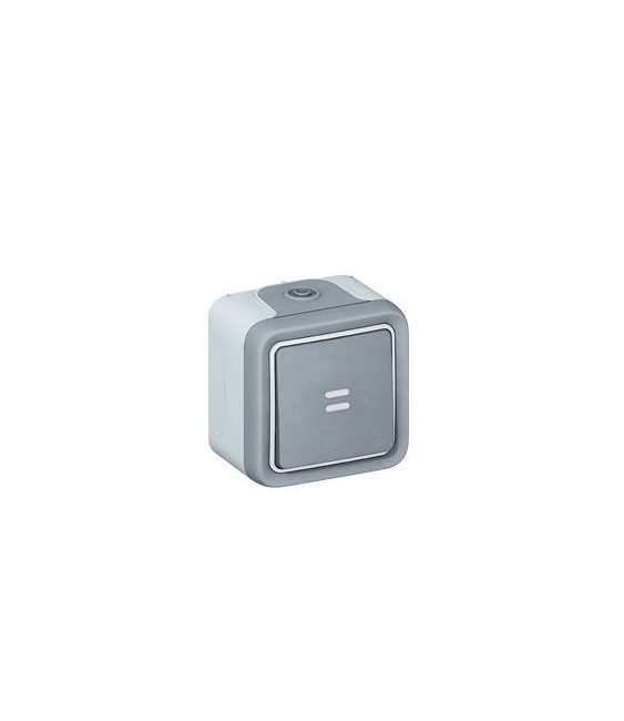 Poussoir No lumineux Plexo saillie 10 A - Gris - LEGRAND
