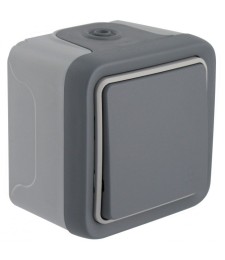 Poussoir simple No Plexo saillie - 10 A - Gris - LEGRAND