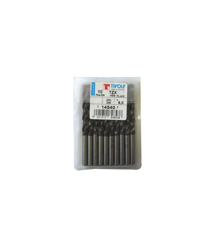 10 Forêts métaux TZX FLAM cylindrique -  1 mm - TIVOLY