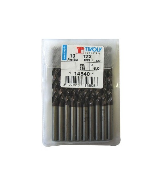 10 Forêts métaux TZX FLAM cylindrique -  4.5 mm - TIVOLY