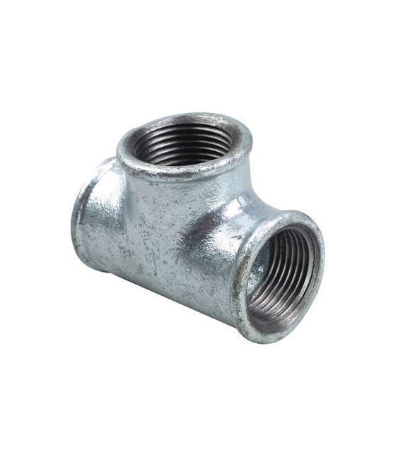 Té égal Femelle 130 en fonte galvanisée - 20 x 27 mm - CAP VERT