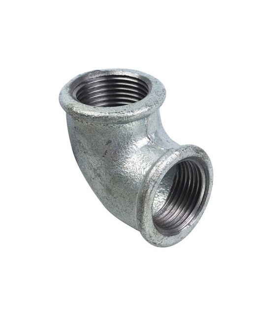 Coude 90° Femelle en fonte galvanisée - 15 x 21 mm - CAP VERT