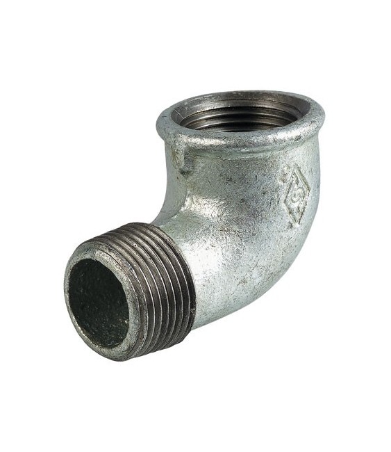Coude Mâle / Femelle 92 en fonte galvanisée - 20 x 27 mm - CAP VERT