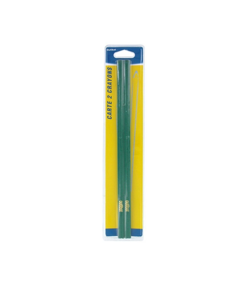 Carte 2 crayons de maçon verte - OUTIBAT Carte 2 crayons de maçon verte - OUTIBAT
