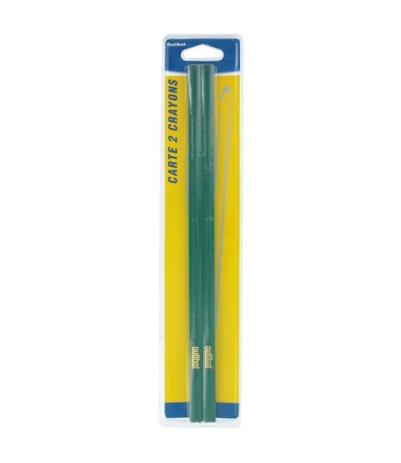 Carte 2 crayons de maçon verte - OUTIBAT