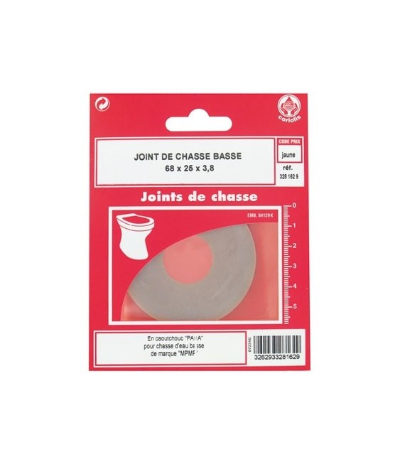Joint en caoutchouc blanc pour chasse basse - 65 x 25 mm - GRIPP