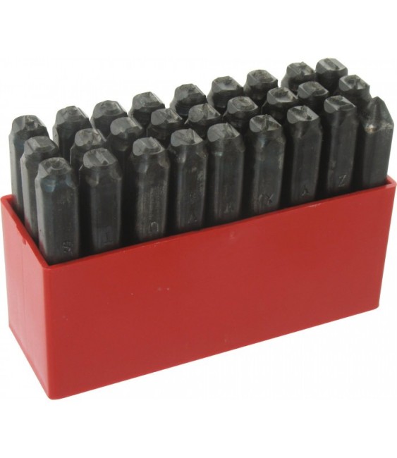 Jeu de lettres à frapper - 26 lettres + 1 point - 6 mm - UNIC