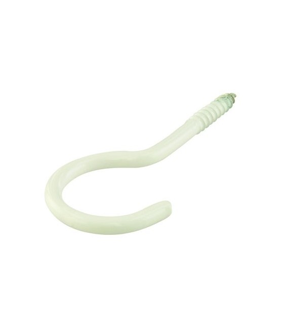 Crochet à visser en acier blanc - 3.3 x 50 mm - Lot de 4 - FIX'PRO
