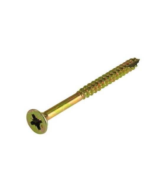 Vis agglo tête fraisée PZ plus acier jaune - 6 x 50 mm - Boîte de 35 - FIX'PRO