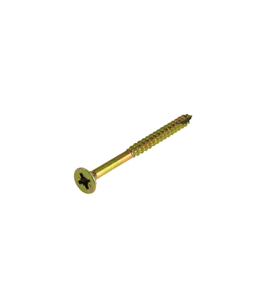 Vis agglo tête fraisée PZ plus acier jaune - 6 x 80 mm - Boîte de 20 - FIX'PRO Vis agglo tête fraisée PZ plus acier jaune - 6 x 80 mm - Boîte de 20 - FIX'PRO