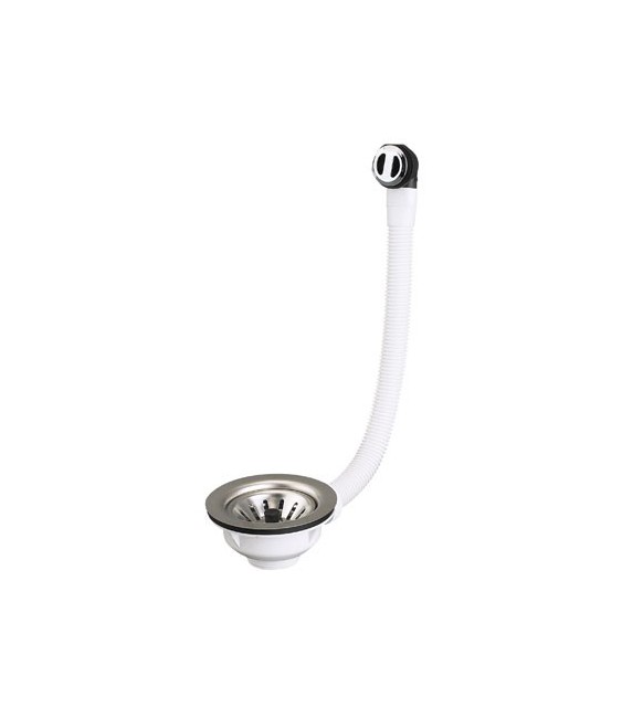 Bonde panier - Inox - Avec trop plein - Diamètre 90 mm - NEPTUNE
