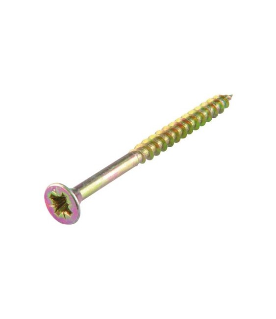 Vis agglo tête fraisée PZ standard acier jaune - 5 x 80 mm - Lot de 5 - FIX'PRO