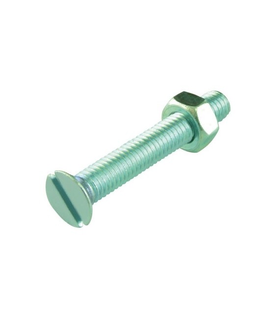 Boulon tête fraisée fendue acier zingué -  5 x 20 mm - Lot de 9 - FIX'PRO