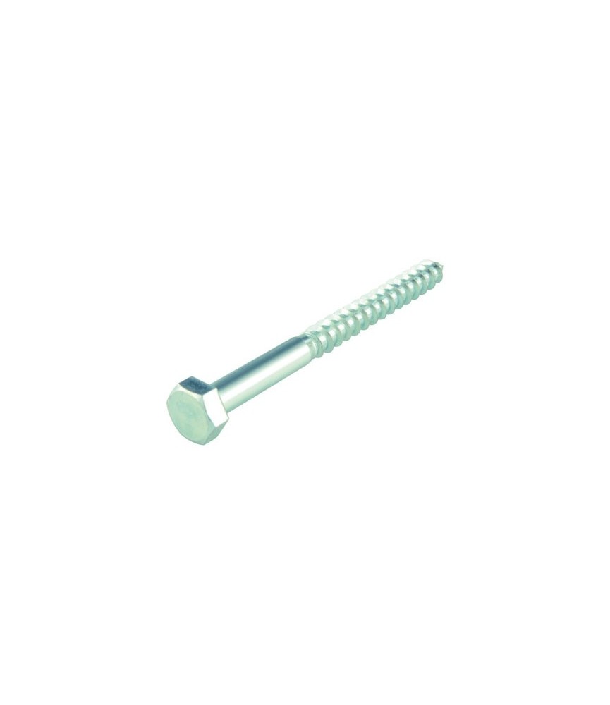 Tirefond tête héxagonale - Acier zingué -  6 x 30 mm - Lot de 4 - FIX'PRO