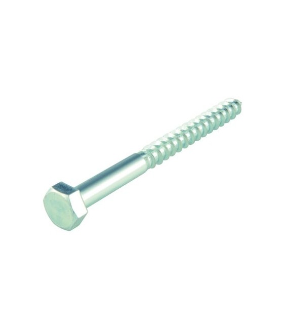 Tirefond tête héxagonale - Acier zingué -  6 x 30 mm - Lot de 4 - FIX'PRO