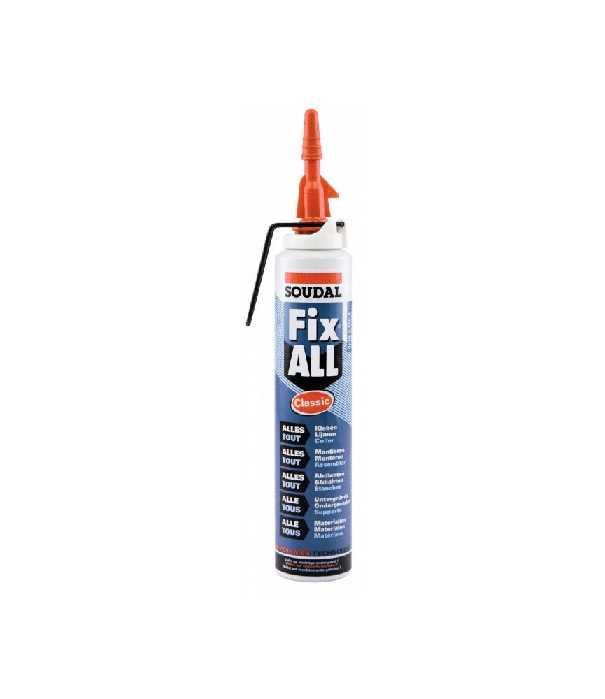 Mastic Fix All Classic Soudal - Cartouche gachette 200 ml - Blanc Mastic Fix All Classic Soudal - Cartouche gachette 200 ml - Blanc