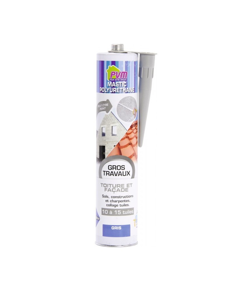 Mastic colle gris pour toiture et façade - 310 ml - PVM Mastic colle gris pour toiture et façade - 310 ml - PVM