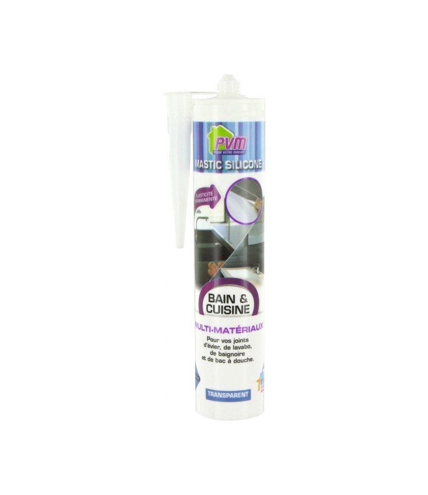Mastic translucide pour salle de bains - 310 ml - PVM Mastic translucide pour salle de bains - 310 ml - PVM