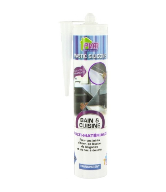 Mastic translucide pour salle de bains - 310 ml - PVM