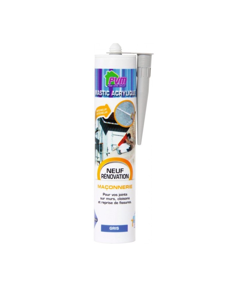 Mastic gris pour maçonnerie / fissures - 310 ml - PVM