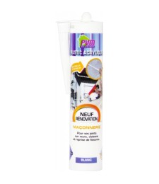 Mastic blanc pour maçonnerie / fissures - 310 ml - PVM