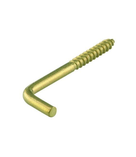 Gond à vis en laiton poli - 3 x 40 mm - Lot de 6 - FIX'PRO