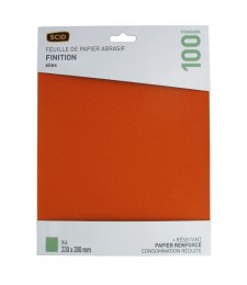 Papier de verre - x 4 - Grain 100 - 230 x 280 mm - SCID
