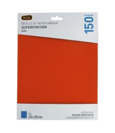 Papier de verre - x 4 - Grain 150 - 230 x 280 mm -SCID