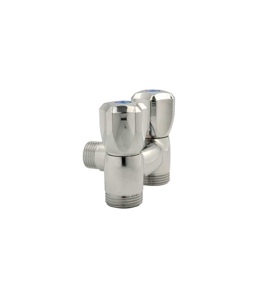Robinet double pour machine à laver - Sortie droit - NEPTUNE Robinet double pour machine à laver - Sortie droit - NEPTUNE