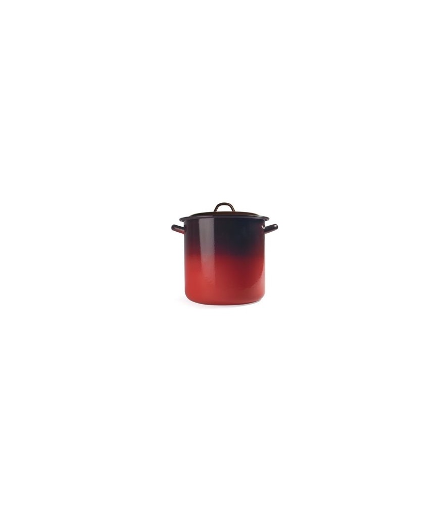 Faitout traiteur émaillé Rouge et Noir -  30 cm