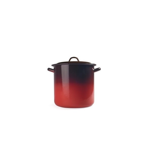 Faitout traiteur émaillé Rouge et Noir -  30 cm