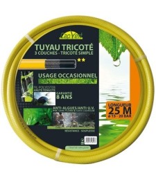 Tuyau tricoté 3 couches TP - 25 M -  15 mm - CAP VERT
