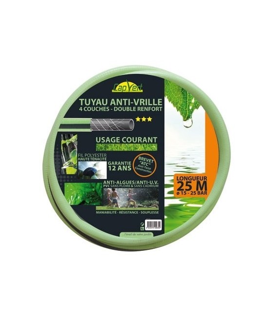 Tuyau tricoté 4 couches renforcée TC - 25 M -  30 mm - CAP VERT